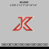 Jk Logo Embroidery File 6 sizes