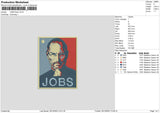 Jobs Embroidery File 6 sizes