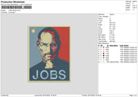 Jobs Embroidery File 6 sizes