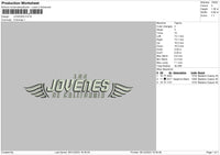 Jovenes Embroidery File 6 sizes