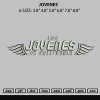 Jovenes Embroidery File 6 sizes