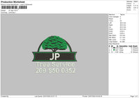 Jp Logo Embroidery File 6 sizes