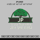 Jp Logo Embroidery File 6 sizes