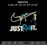 Rick It 02 Embroidery File 6 sizes