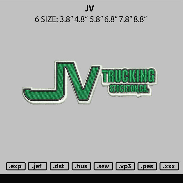 Jv Embroidery File 6 sizes