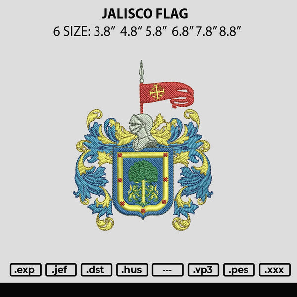 Jalisco Flag Embroidery File 6 sizes