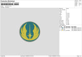 Jedi O Embroidery File 6 sizes