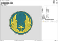 Jedi O Embroidery File 6 sizes