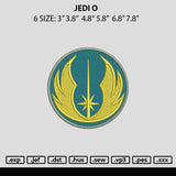 Jedi O Embroidery File 6 sizes