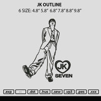 Jk Outline Embroidery File 6 sizes