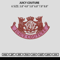 Juicy Couture Embroidery File 6 sizes