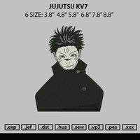 Jujutsu Kv7 Embroidery File 6 sizes