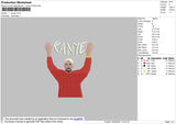 Kanye Embroidery File