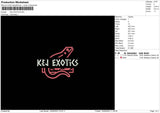 Kej Exotics Embroidery File 6 sizes