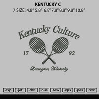 Kentucky Embroidery File 6 sizes