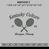 Kentucky Embroidery File 6 sizes