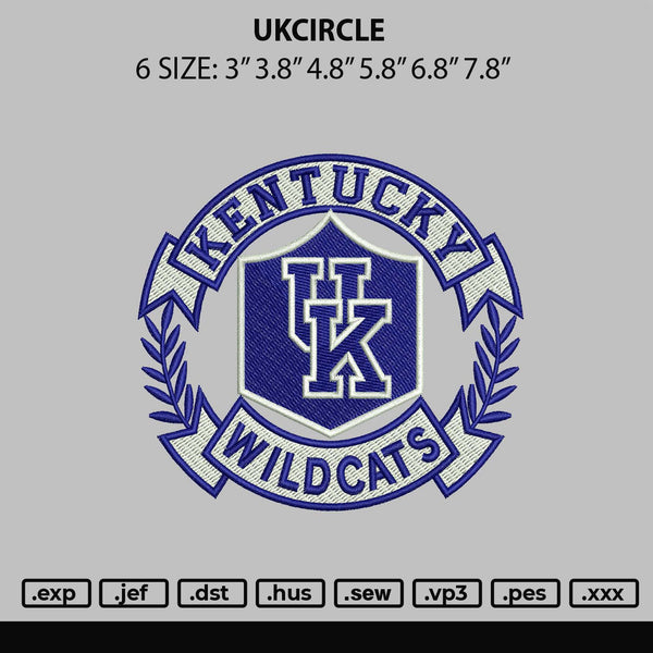 Uk Circle Embroidery File 6 sizes