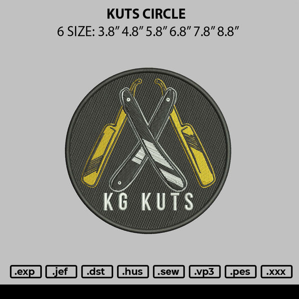 Kuts Circle Embroidery File 6 sizes