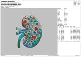 Kidney Color Embroidery File 6 sizes