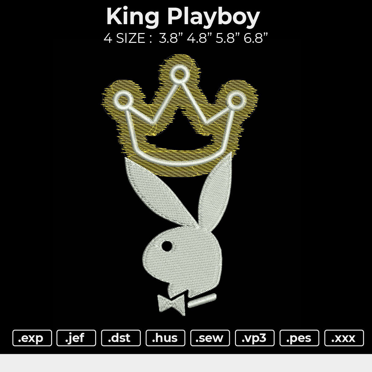 King Playboy Embroidery embrostudio