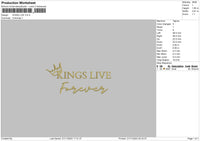 Kings Text Embroidery File 6 sizes