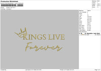 Kings Text Embroidery File 6 sizes