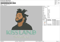 Kiss Land Embroidery File 6 sizes