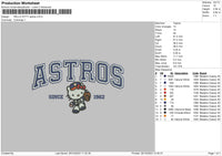 Kitty Astros 02 Embroidery File 6 sizes
