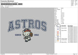 Kitty Astros 02 Embroidery File 6 sizes