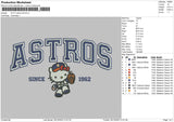 Kitty Astros 02 Embroidery File 6 sizes