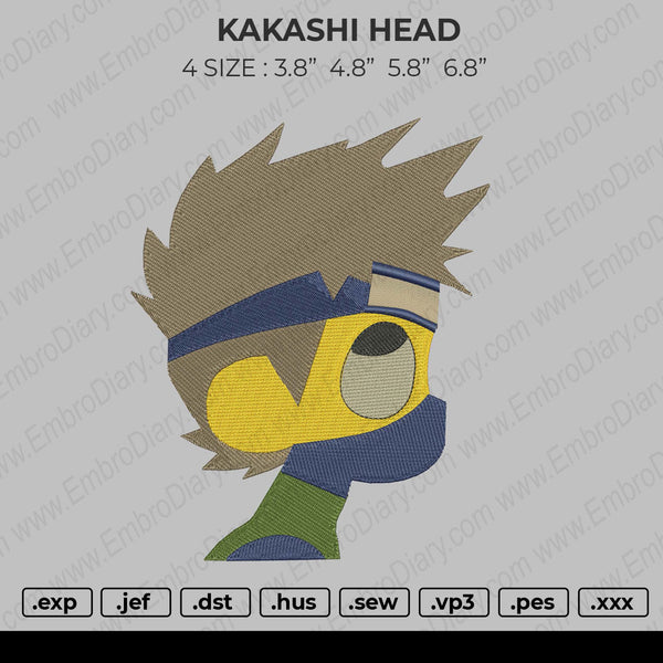 Kakashi Head Embroidery