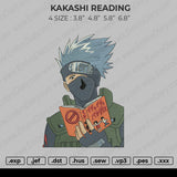 Kakashi Reading Embroidery