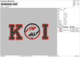 Koi Text Embroidery File 6 sizes