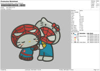 Kittyspider1601 Embroidery File 6 sizes