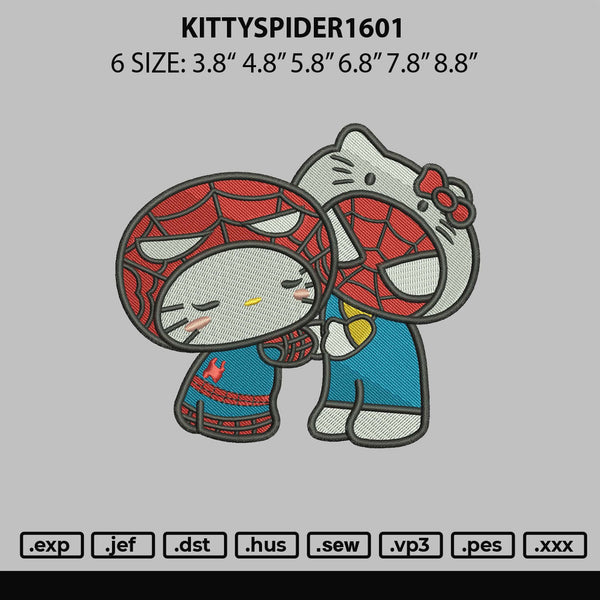 Kittyspider1601 Embroidery File 6 sizes