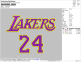 Lakers 24 Embroidery