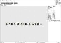 LAB COORDINATOR Embroidery