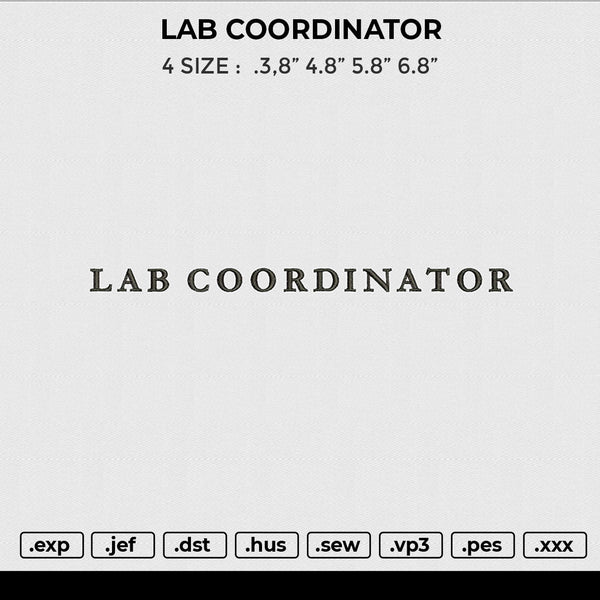 LAB COORDINATOR Embroidery