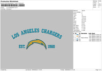 Chargers Embroidery File 6 sizes