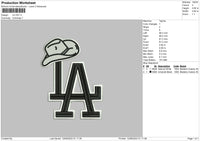 La Hat Embroidery File 6 sizes