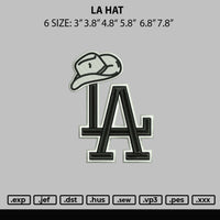 La Hat Embroidery File 6 sizes