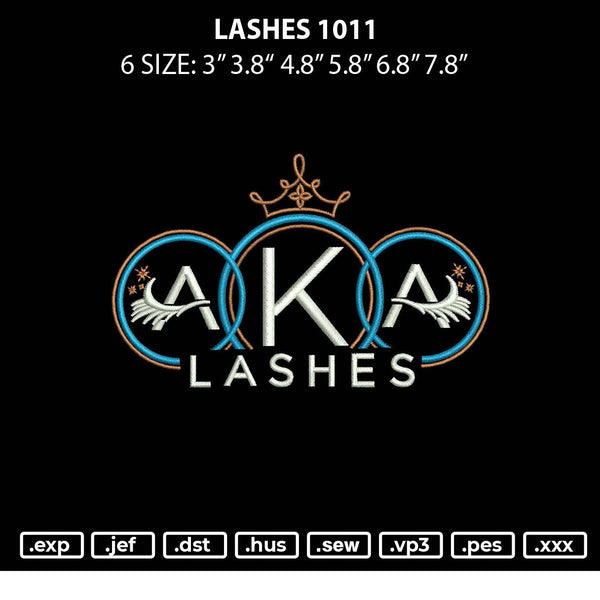 Lashes 1011 Embroidery File 6 sizes