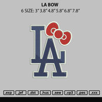 La Bow Embroidery File 6 sizes