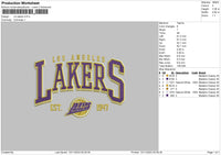 Lakers1311 Embroidery File 6 sizes