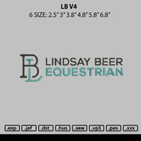 Lb V4 Embroidery File 6 sizes