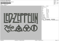 Led Zeppelin Embroidery File 6 sizes