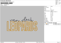 Leopardtext Embroidery File 6 sizes