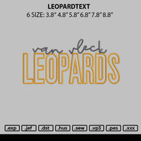 Leopardtext Embroidery File 6 sizes