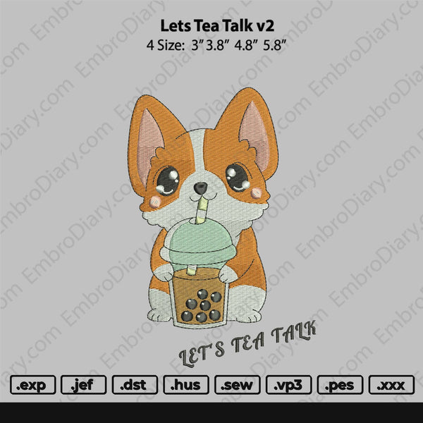 Lets Tea Talk v2 Embroidery