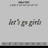 Girls Text Embroidery File 6 sizes